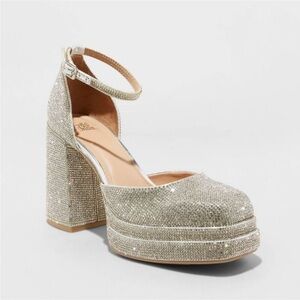 Women’s Bianca platform rhinestone pumps